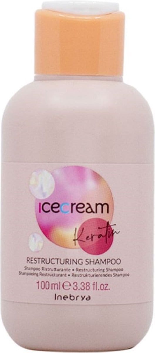 Inebrya, Ice Cream Keratin, Haarbehandeling Crème Masker, Herstructurerend, 100 ml