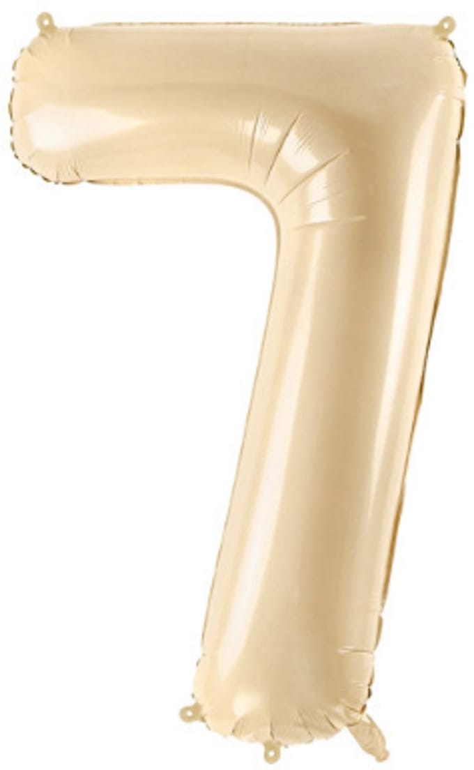 Folie ballon nummer 7 - beige, 72 cm