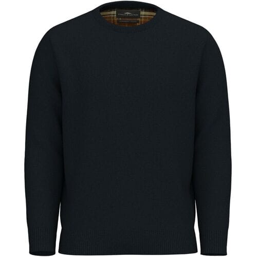 Fynch-Hatton Trui O-Neck Structure Supersoft Touch Navy / male