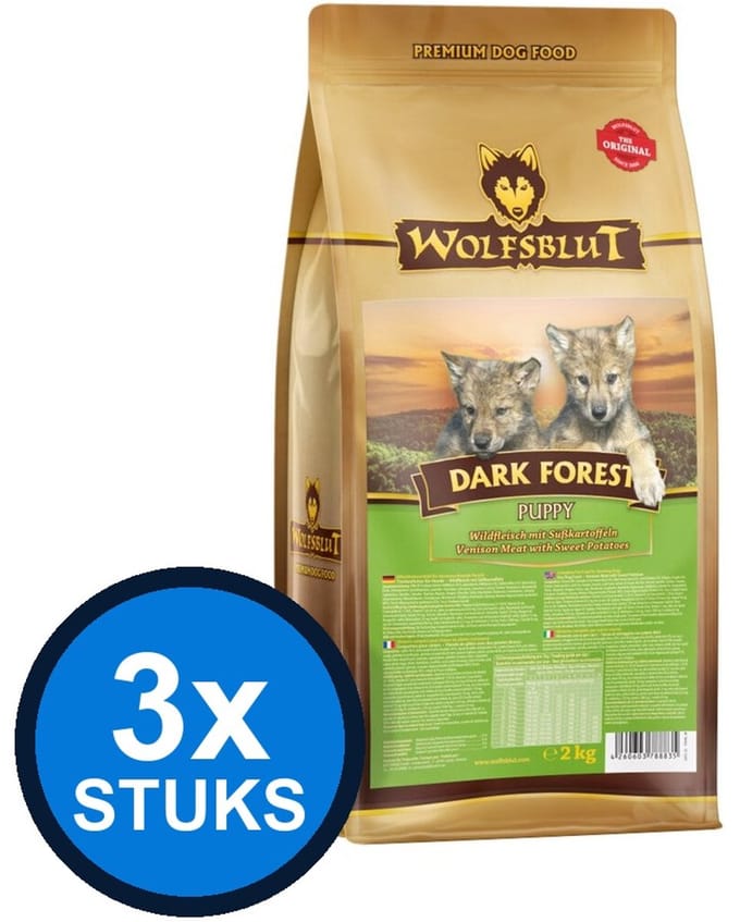 3x Wolfsblut - Puppy Dark Forest - Hondenvoer Droogvoer - 2 kg