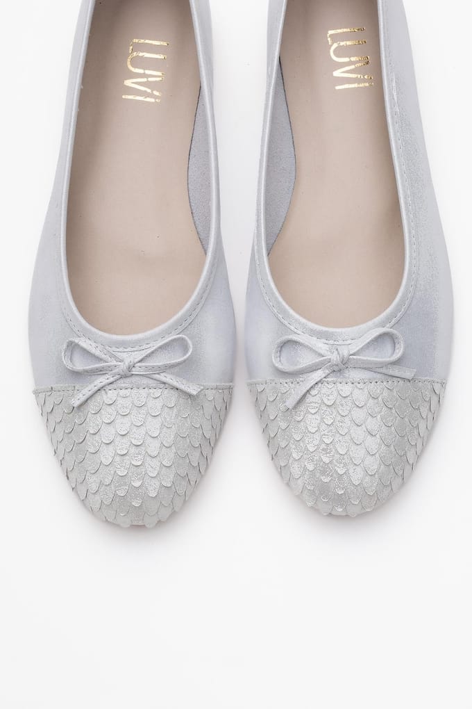 Copos Leren Strik Neus Ballerina