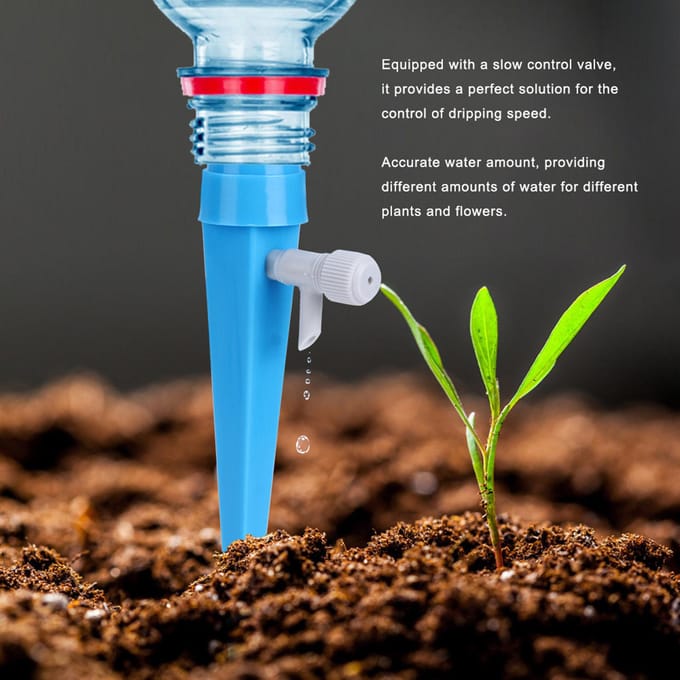 12 Pièces Pics d'Arrosage Automatique pour Fleurs Système d'Irrigation Goutte à Goutte Auto-Arrosant blue