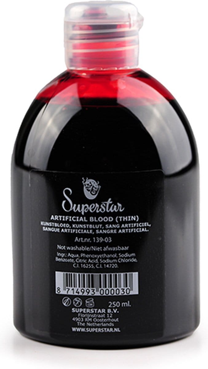 Superstar Kunstbloed Helder/dun 250 Ml Rood