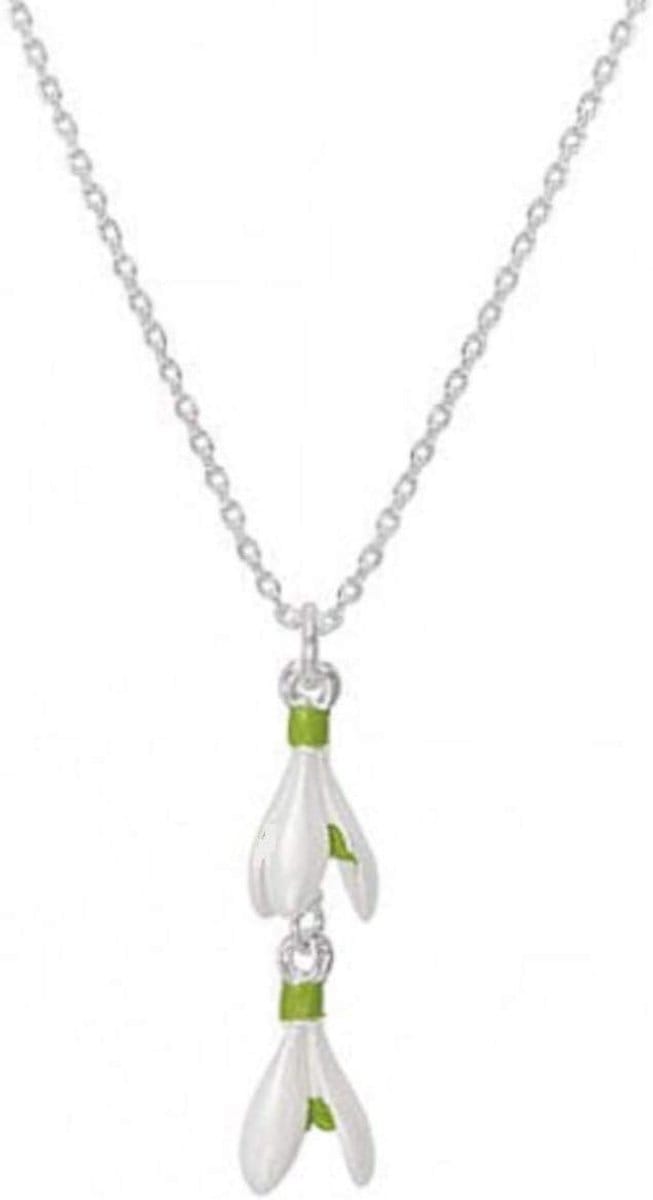 Bloemen Hanger - Zilverkleurig Hanger - Bruiloft Accessoire - Enamel Afwerking - Niet Gespecificeerd - Wit