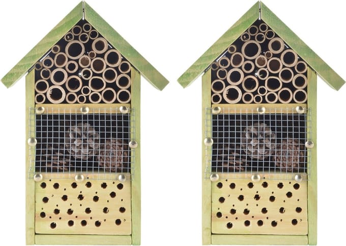 Esschert design doe-het-zelf insectenhotel - 3x stuks - 14x18x26 cm