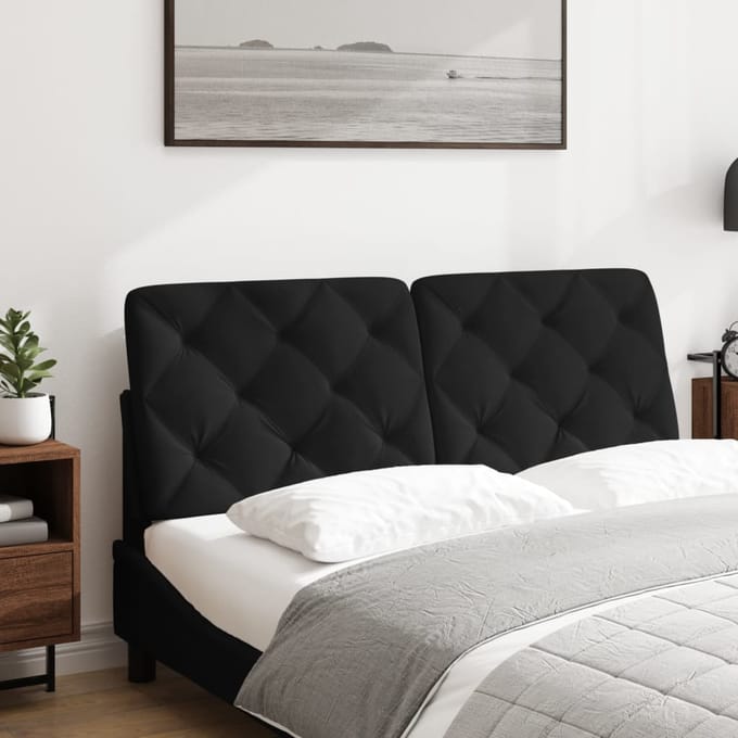 vidaXL - Hoofdbordkussen - 140 - cm - fluweel - zwart