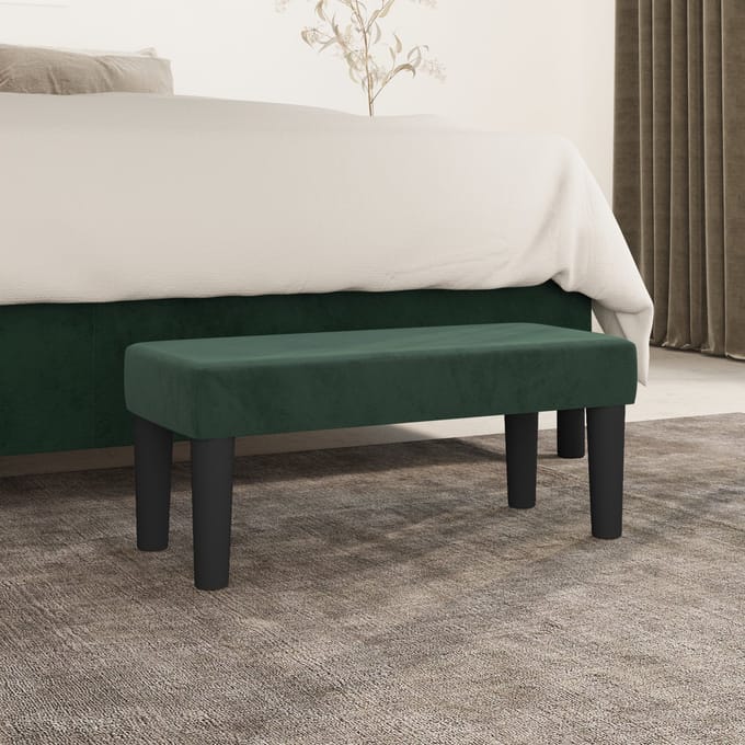 vidaXL - Bankje - 70x30x30 - cm - fluweel - donkergroen