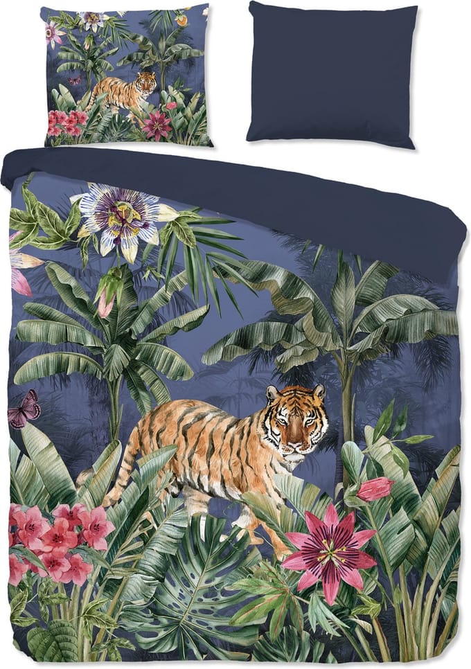 Pure dekbedovertrek tijger in de jungle - 2 persoons 200x200/220 cm - Multi - Microvezel