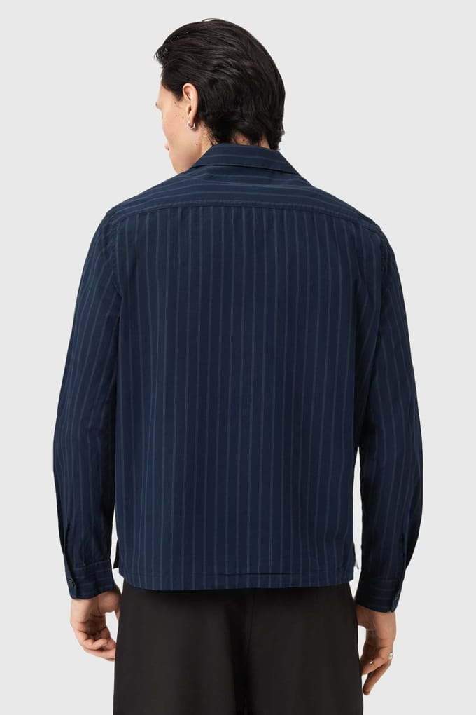 AllSaints Stanley Ls Shirt Navy Blue Größe: XL | Casual hemden Outlet | Herren | Blau