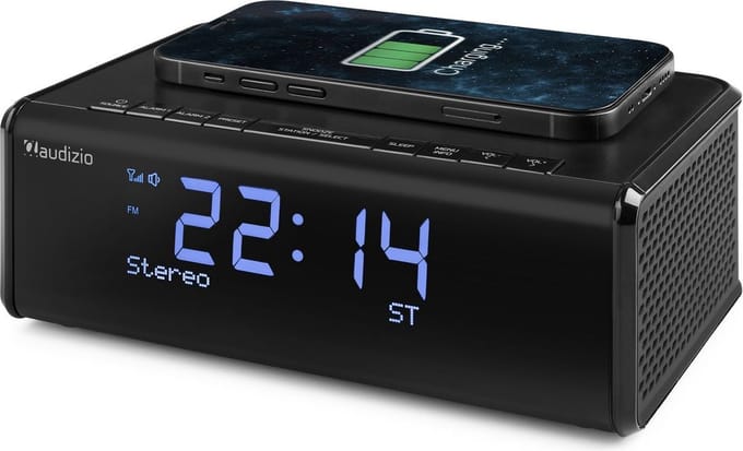 Wekkerradio DAB - Audizio Cuneo - Bluetooth wekkerradio met draadloze oplader