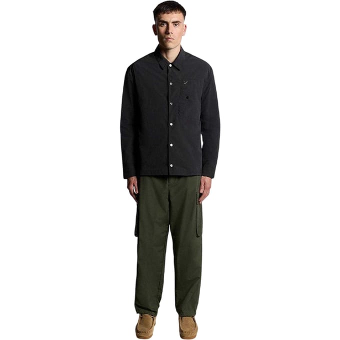 Lyle & Scott Heren Relaxed Fit Overhemd (Zwart)