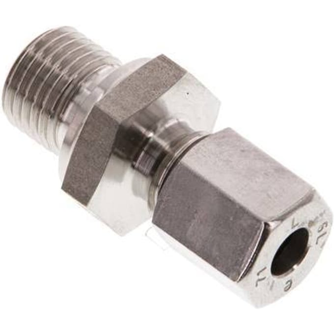 G 1/4'' Buitendraad x 6L RVS Rechte Snijring Koppeling 315 Bar DIN 2353 - FL2S-MC-ST-014G-06-L