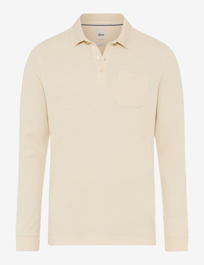 Brax Heren Poloshirt  Style PHARELL oat, crèmewit, maat M