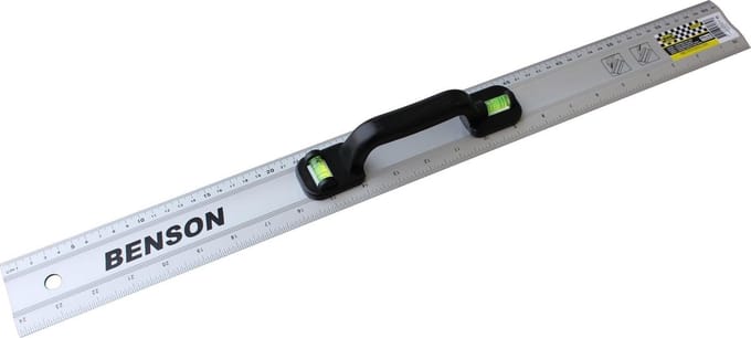 Benson Aluminium liniaal met waterpas en handvat - 60 cm