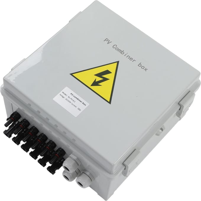 PV Combiner Box 6 Strings IP67 Waterdicht Zonne-energie Combiner Box met 15A Zekering 40KA Overspanningsbeveiliging