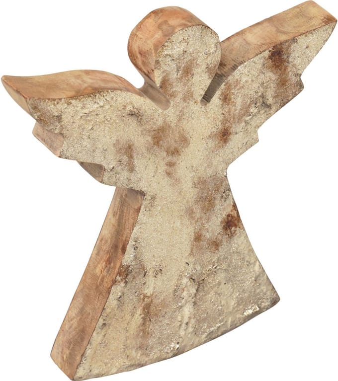 Kerstengeldecoratie Kerstmangohout 20×18×2,5cm