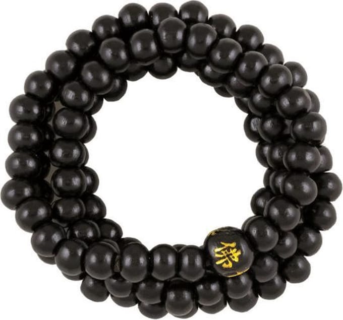 Mala Armband Hout Elastisch Zwart
