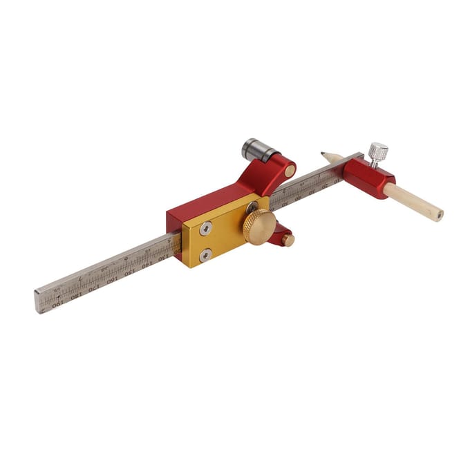 3 in 1 Krasliniaal Multifunctionele Parallelle Bogen Tekenmeter DIY Gereedschap Metrisch Imperiaal gray