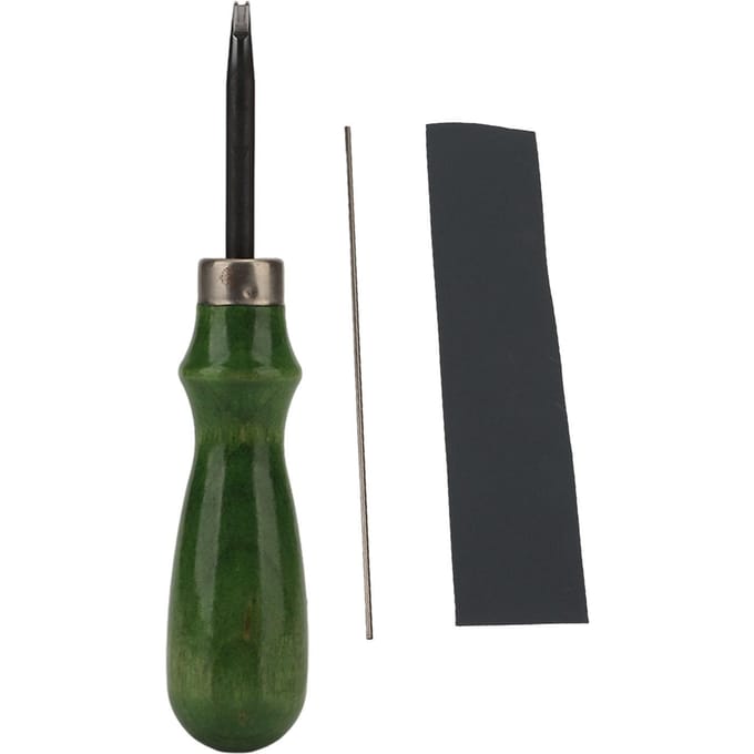 Biseauteuse de Bord en Cuir avec Manche en Bois Outil de Chanfreinage Biseautage Coupe pour Artisanat du Cuir DIY black