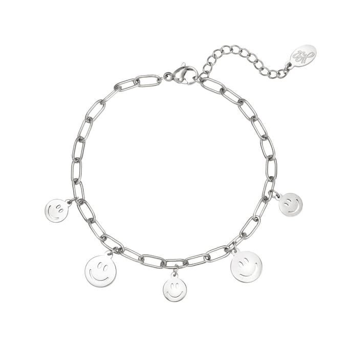 Armband meerdere smileys - Yehwang - Armband - One size - Zilver