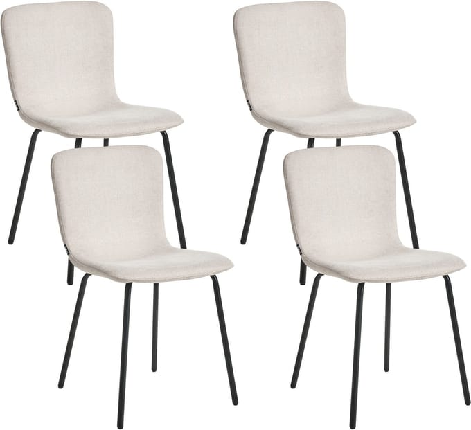 CALDWELL - Eetkamerstoel set van 4 - Lichtbeige - Polyester
