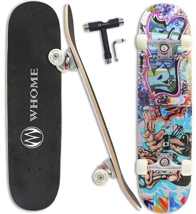 Skateboard Compleet voor Beginners en Gevorderden 31"x8" - 8-laags Esdoorn Deck, ABEC-9 Lager en T-Tool