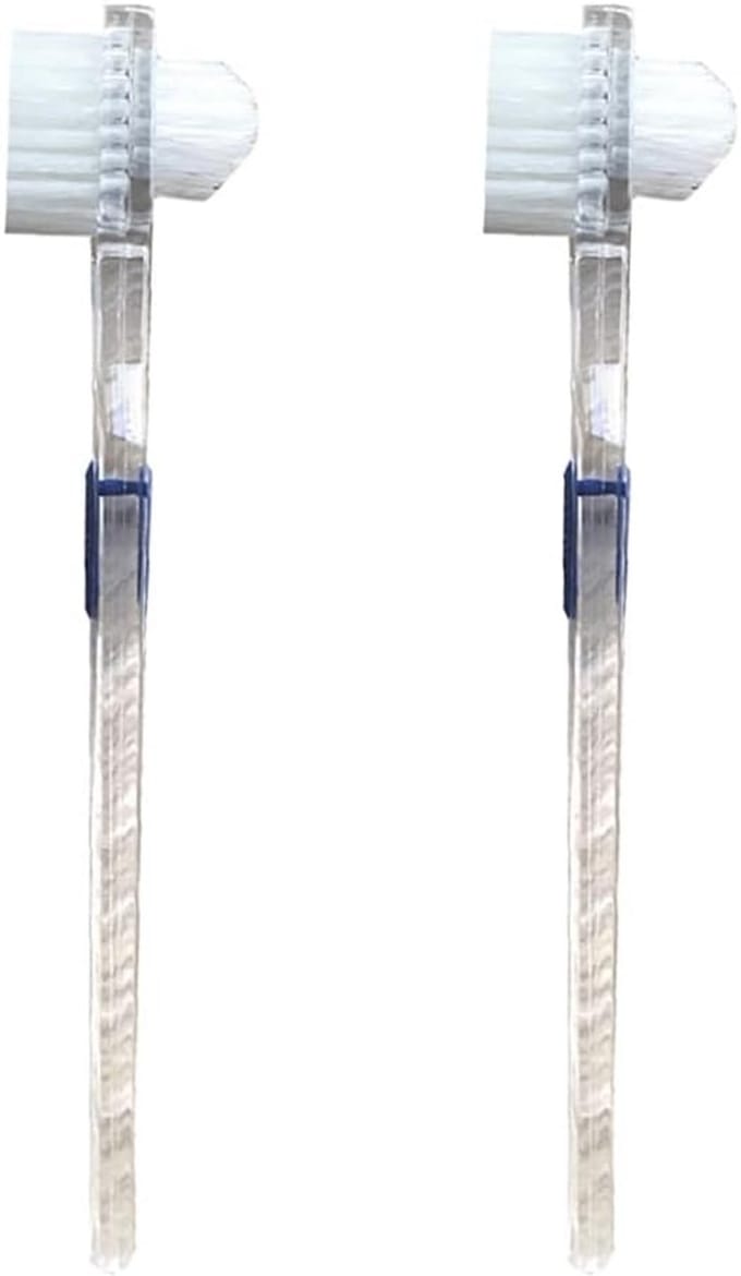 2x Dubbelzijdige Protheseborstel Transparant met Antislip Grip voor Gebitsreiniging