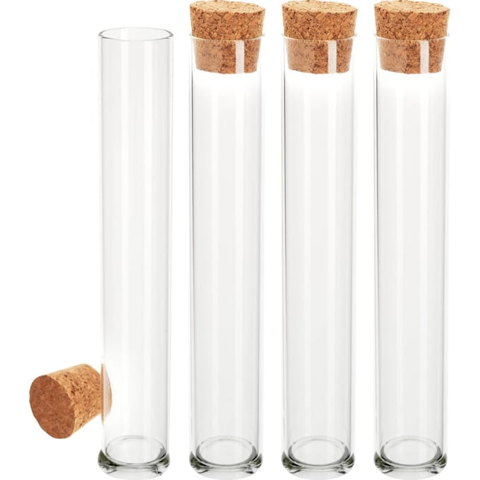 VBS Proefbuis met kurken, 4 stuks - 15 cm