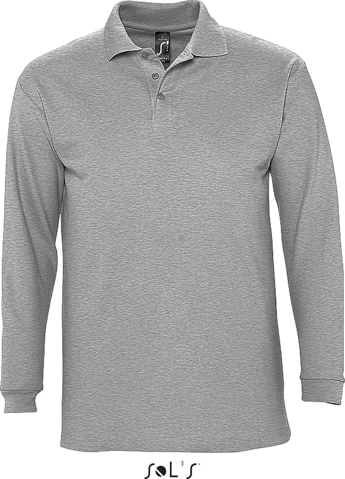 SOL'S Long Sleeve Polo Winter II L549 - Grey Melange - S