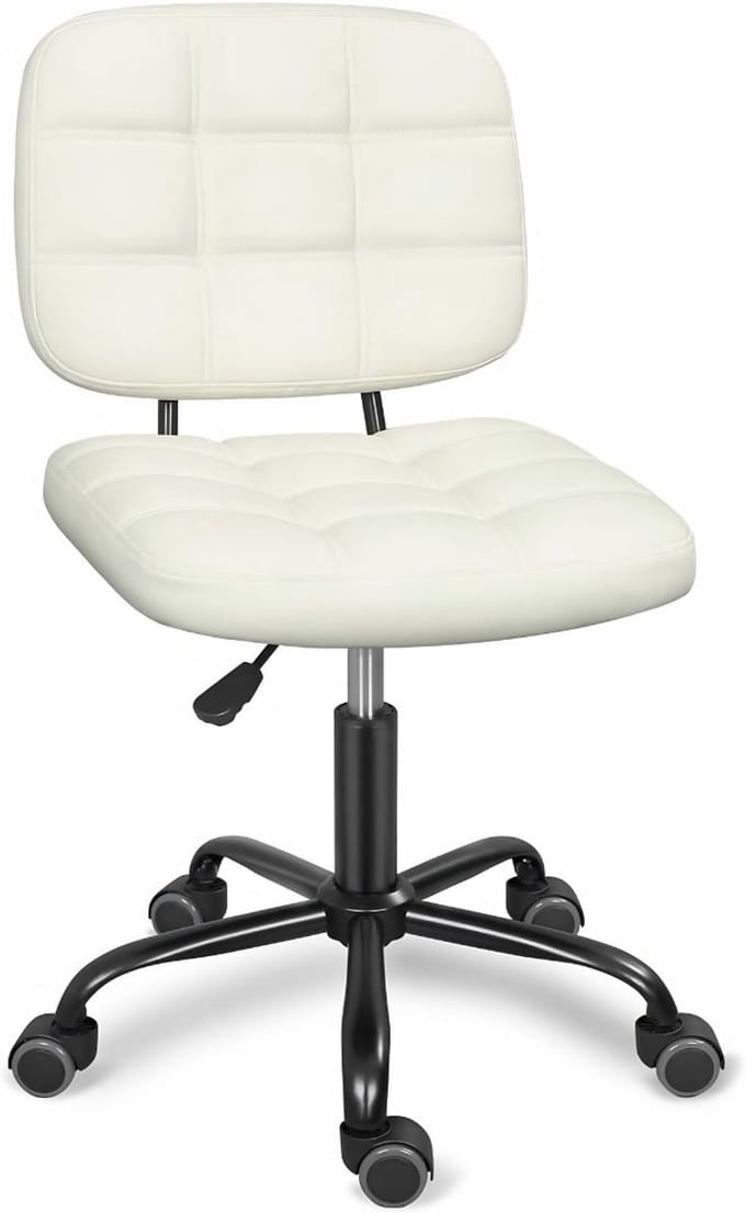 KAD® Bureaustoelen - Ergonomische Bureaustoel - Bureaustoel - Wit - 39cm x 43cm x 85cm