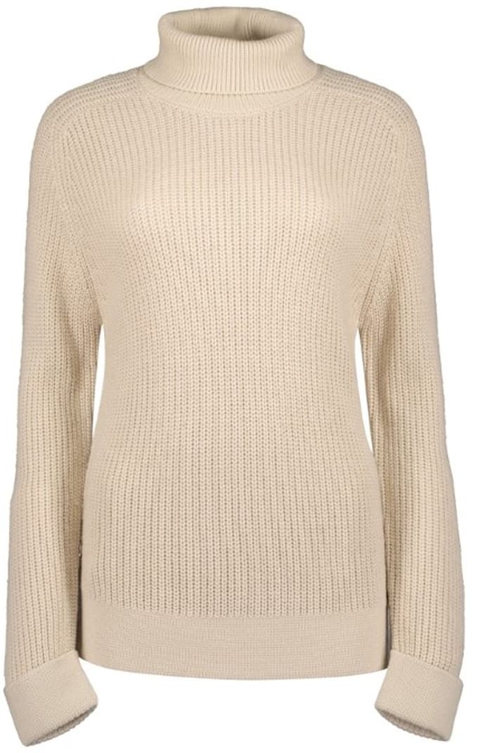 Blue Seven - Trui 248091 beige gebreid met col - maat 38