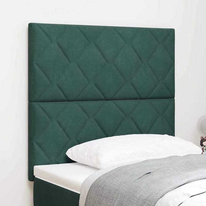 vidaXL - Hoofdbord - Donkergroen - 100 - cm - Fluweel
