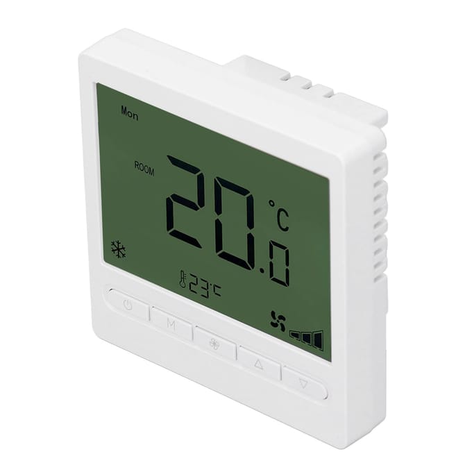Slimme Fan Coil Thermostaat ABS LCD Scherm Anti-interferentie Intelligente Thermostaat voor Thuis 220V black