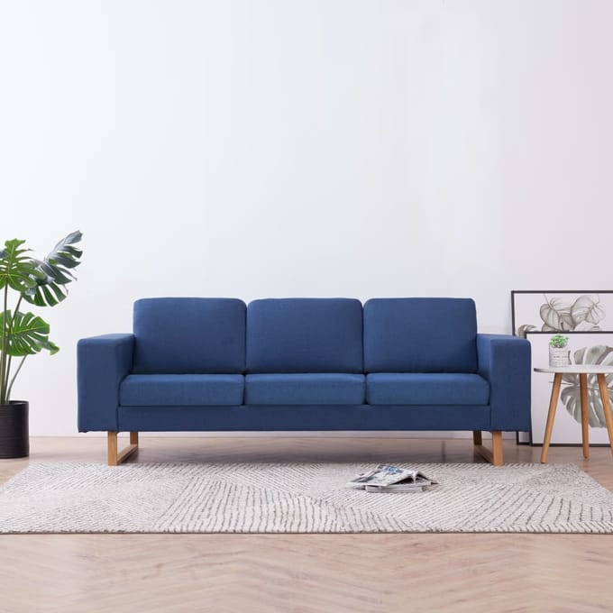 vidaXL - Driezitsbank - stof - blauw