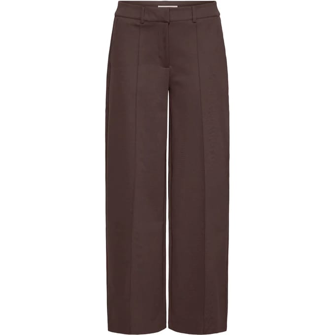 Wide leg stoffen broek met vaste persplooien, model 'KATE'