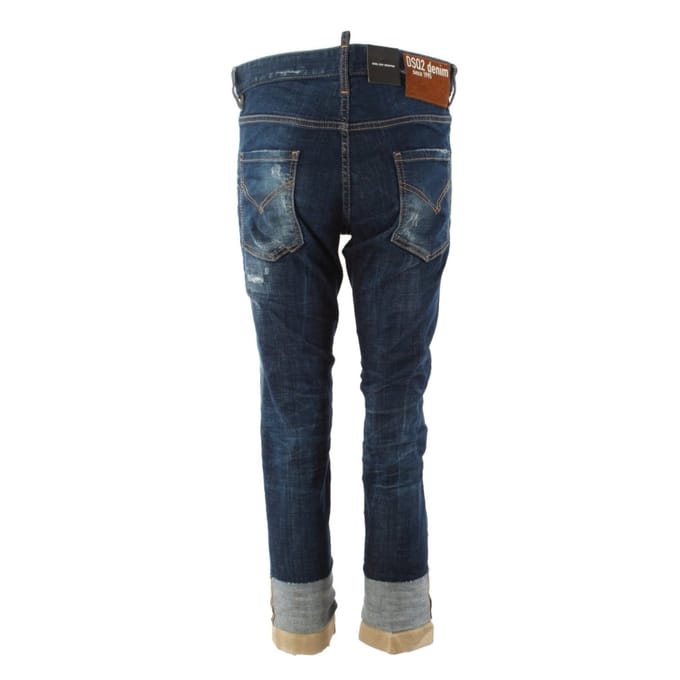 Dsquared2 Cool Guy Cropped Donkerblauwe Denim Broek