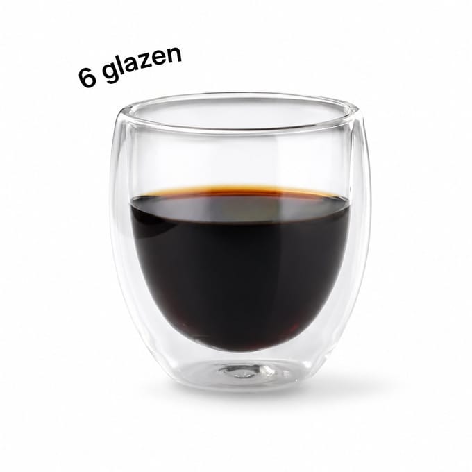 Proefer Dubbelwandige Glazen 250 ml - Set van 6 - Koffie- en Theeglazen