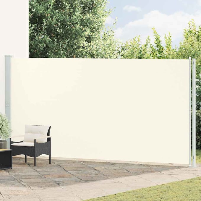 vidaXL - Tuinscherm - uittrekbaar - 200x614 - cm - crème