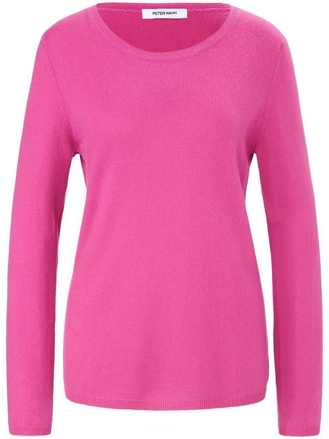 Trui scheerwol en kasjmier ronde hals Van Peter Hahn pink