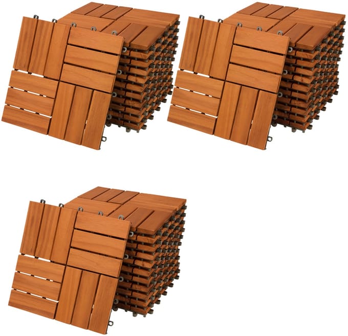 WPC Vlondertegels - Set van 33 Insteeksysteem 30x30cm - Acacia