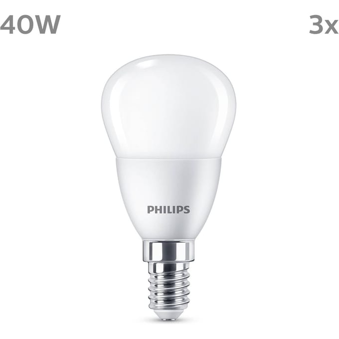 Philips LED Kogellamp Mat - 40 W - E14 - Warmwit licht - 3 stuks