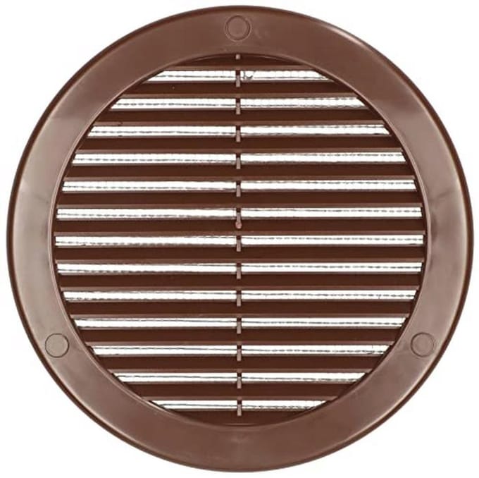 Ventilatierooster rond 150 mm bruin met insectenhor