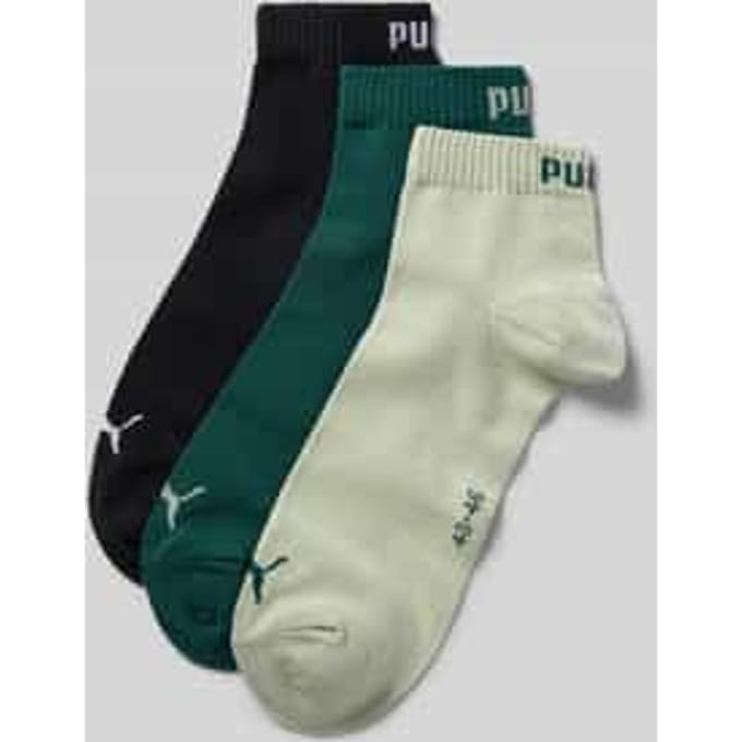 PUMA Quartersokken Unisex 3-Pack Green