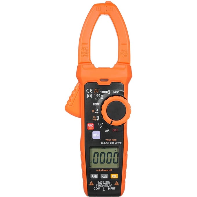 Digitale stroomtang True RMS 6000 tellingen Digitale elektrische tester Meter automatisch bereikbare metingen oranje