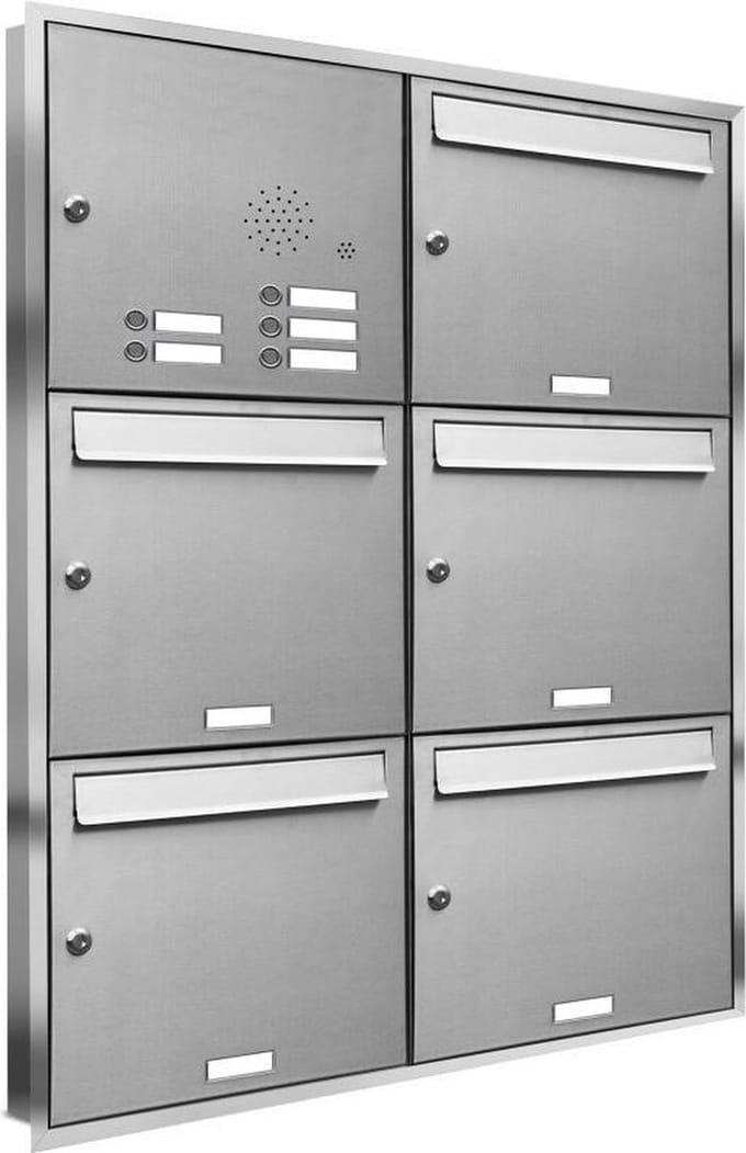 Vijf adressen groot_Brievenbus met intercompaneel inbouw_5_adressen__RVS