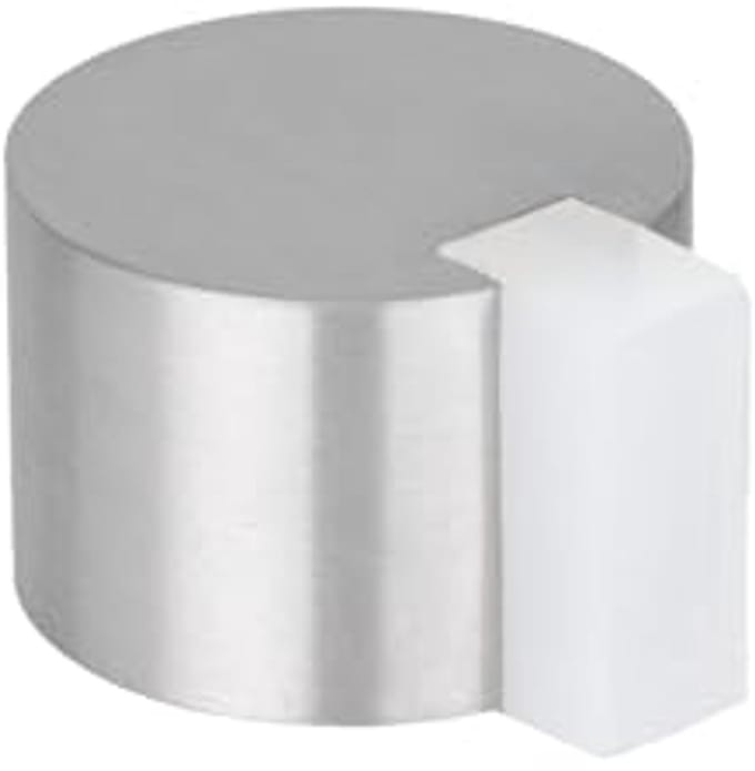 Deurstopper Zelfklevend RVS met Witte Rubber Bescherming - Diameter 28 mm voor Binnen en Buiten