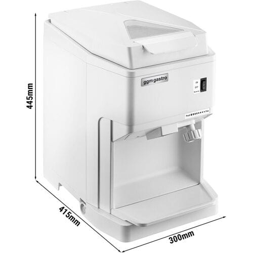 GGM Gastro Tisch-Eiscrusher für Flockeneis - 2 kg/min - 250 Watt- Eisgröße einstellbar - Weiß