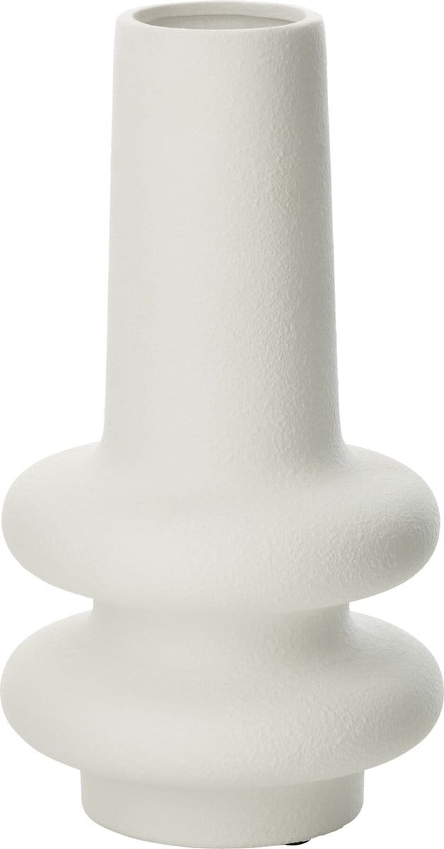 J-Line vaas Lyra - keramiek - wit - small - 32 cm hoog