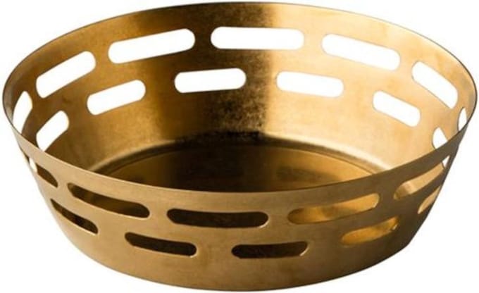 Stylepoint - Broodmand - vintage - goud - Ø17X5CM