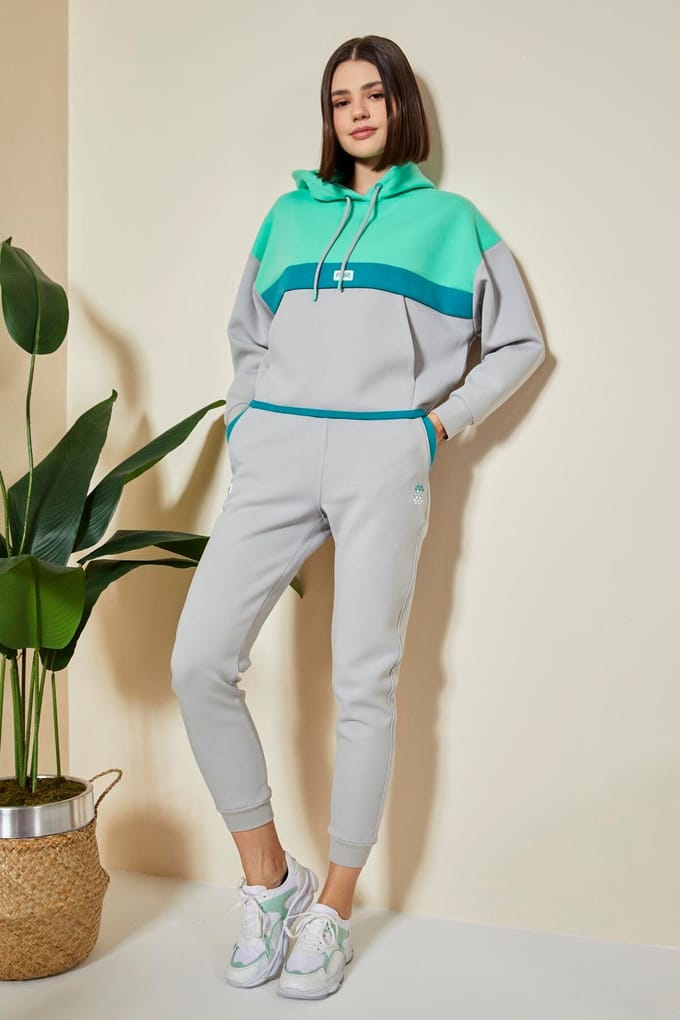 Kleurgebloemde Hoodie en Broek Set